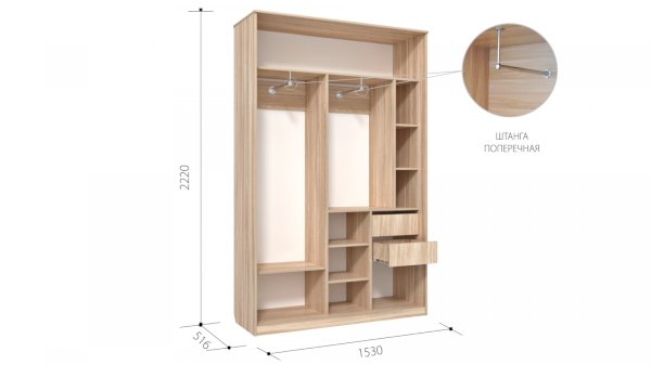 Поперечные вешалки в шкаф купе