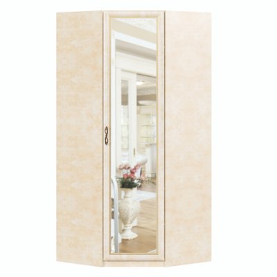 Шкаф угловой 45 с зеркальной дверью Александрия 625060М (Любимый дом)